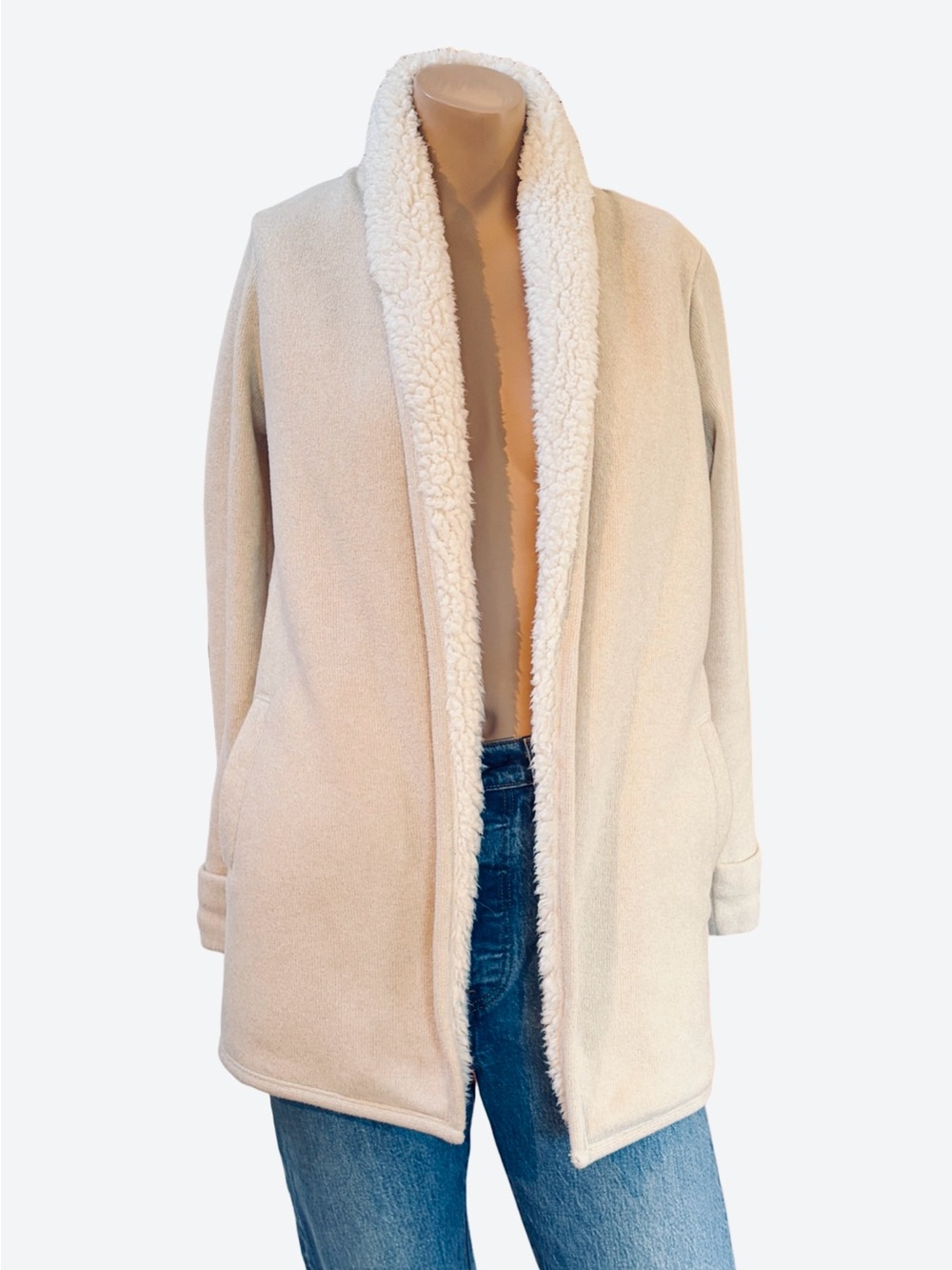 Abercrombie & Fitch Sherpa Lined Open Front Cardigan Coatigan XS/S